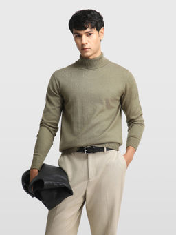 Arrow - Green Men Solid Regular Fit Sweater