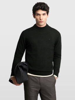 Arrow - Black Men Solid Regular Fit Sweater