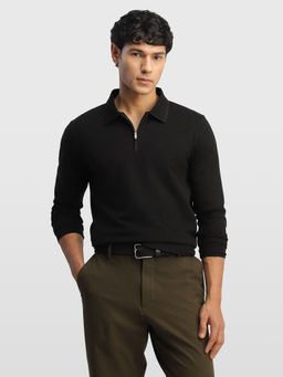 Arrow - Black Men Solid Regular Fit Polo Shirt