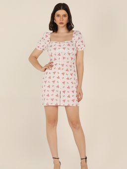 STARIN - Ditsy Floral Dress In White