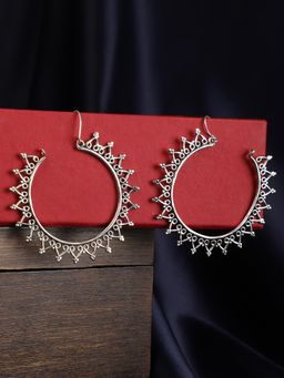 Spring Soul - Silver Spoke Statement Hoops Earrings