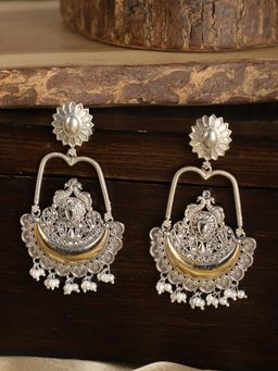 Spring Soul - Dual-Tone Oxidised Chandbali Earrings