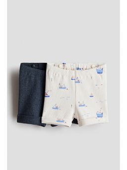 H&M - Boys Blue 2-Pack Cotton Jersey Shorts