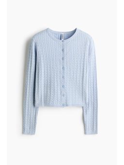H&M - Women Blue Cable-Knit Cardigan