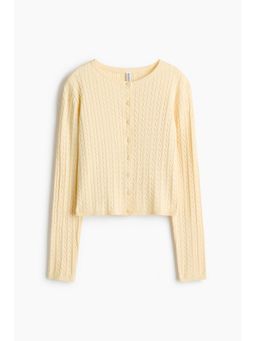 H&M - Women Yellow Cable-Knit Cardigan