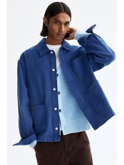 H&M - Men Blue Canvas Overshirt