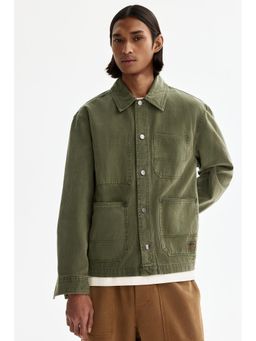 H&M - Men Green Canvas Overshirt