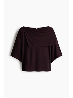 H&M - Women Purple Cape-Detail Jersey Top