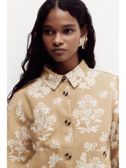 H&M - Women Beige Cotton Twill Utility Shirt