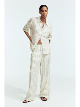 H&M - Women White Linen-Blend Shirt