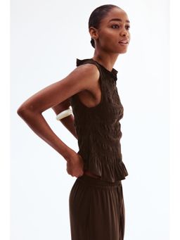 H&M - Women Green Smocked Viscose Top