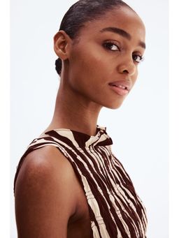 H&M - Women Brown Smocked Viscose Top