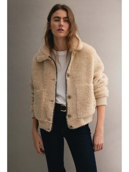 H&M - Women Beige Teddy Jacket