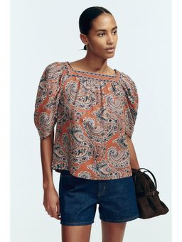 H&M - Women Multi-Color Linen-Blend Blouse