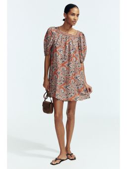 H&M - Women Multi-Color Linen-Blend Dress