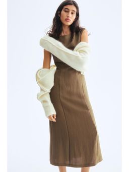 H&M - Women Green Waisted Sleeveless Dress