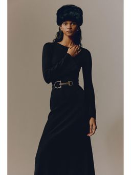 H&M - Women Black Rib-Knit Dress