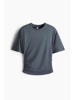 H&M - Women Grey Ruched T-Shirt