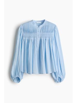 H&M - Women Blue Pintucked Blouse