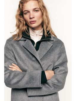H&M - Women Grey Handmade Wool-Blend Coat