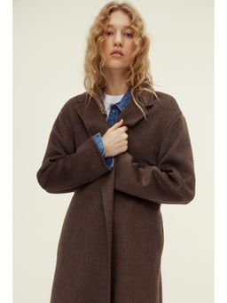 H&M - Women Brown Handmade Wool-Blend Coat