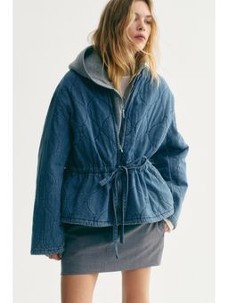 H&M - Women Blue Quilted Denim Jacket