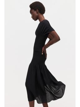 H&M - Women Black Smocked-Detail Dress