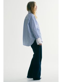 H&M - Women Blue Cotton Poplin Shirt