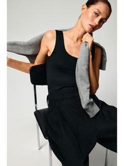 H&M - Women Black Microfibre Vest Top