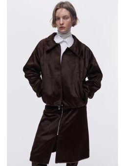 H&M - Women Brown Short Collared Jacket