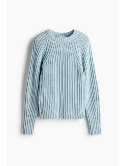 H&M - Women Blue Rib-Knit Jumper