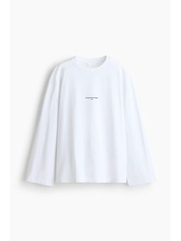 H&M - Women White Oversized Jersey Top