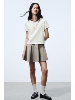 H&M - Women White Printed Cotton T-Shirt
