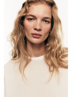 H&M - Women Beige Washed-Look Sweatshirt