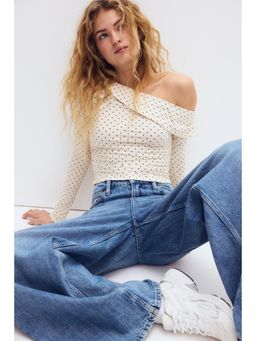 H&M - Women White One-Shoulder Jersey Top