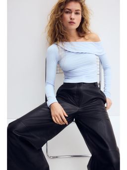 H&M - Women Blue One-Shoulder Jersey Top