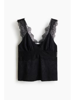 H&M - Women Black Lace-Detail Top