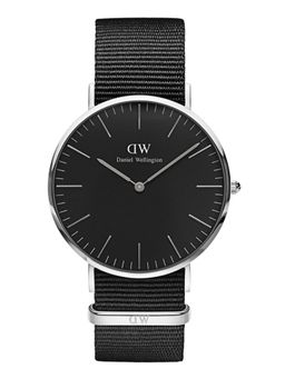 Daniel Wellington - Classic Black Cornwall Silver Watch For Men