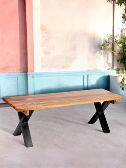 Ikiriya - Sheesham Wood Minimalist Bench In Teak Finish (1 Year Warranty)