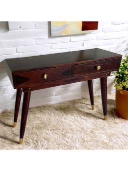 Ikiriya - Sheesham Wood Contemporary Side Table In Dark Walnut Finish (1 Year Warranty)