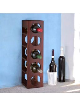 Ikiriya - Sheesham Wood Accent Wine Rack In Honey Finish (1 Year Warranty)