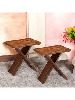 Ikiriya - Sheesham Wood Pack Of 2 Tea & Coffee Tables / Corner Tables / Bedside Table (1 Year Warranty)
