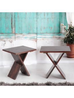 Ikiriya - Sheesham Wood Pack Of 2 Tea Tables / Corner Tables / Bedside Table (1 Year Warranty)