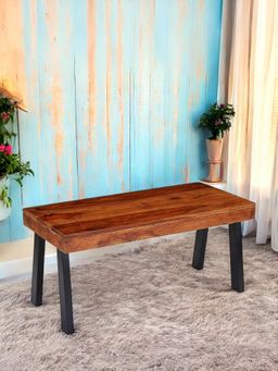 Ikiriya - Sheesham Wood Contemporary Coffee Table In Natural Teak Finish (1 Year Warranty)