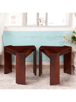 Ikiriya - Sheesham Wood Pack Of 2 End Tables / Bedside Table In Honey Finish (1 Year Warranty)