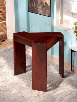Ikiriya - Sheesham Wood End Table / Corner Tables / Bedside Table In Honey Finish (1 Year Warranty)