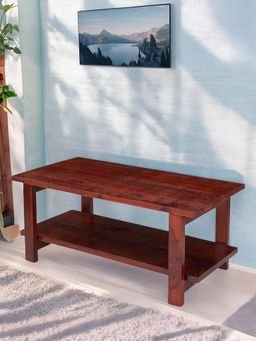 Ikiriya - Sheesham Wood Contemporary Coffee Table In Honey Finish (1 Year Warranty)