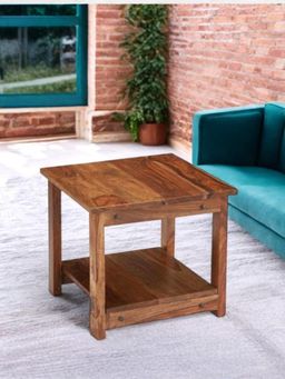 Ikiriya - Sheesham Wood Contemporary Coffee Table In Natural Teak Finish (1 Year Warranty)