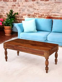 Ikiriya - Sheesham Wood Traditional Coffee Table In Natural Teak Finish (1 Year Warranty)