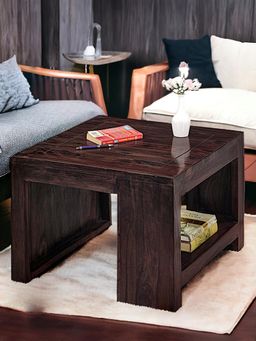 Ikiriya - Sheesham Wood Contemporary Coffee Table In Dark Mahogany Finish (1 Year Warranty)